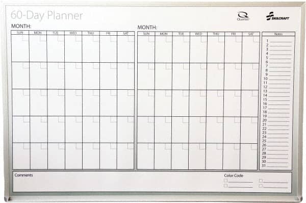 Ability One - 2" High x 26" Wide Dry Erase - Mylar Laminated, 39" Deep, Includes Accessory Tray, Mounting Kit, Instructions & Four Dry Erase Markers (Black, Blue, Green, Red) - Exact Tooling