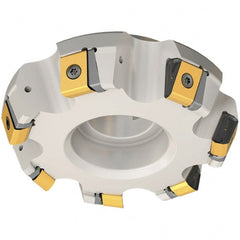 Iscar - 12.86" Cut Diam, 2-1/2" Arbor Hole, 3/4" Max Depth of Cut, 65° Indexable Chamfer & Angle Face Mill - 12 Inserts, T465 LN.T 2212 Insert, Right Hand Cut, 12 Flutes, Series Helitang - Exact Tooling