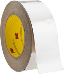 3M - 2" x 45m Silver Foil Tape - 3.25 mil, Acrylic Adhesive, Aluminum Foil Backing, 10 Lb/ln Tensile Strength, -30°F to 260°F, Series 3380 - Exact Tooling