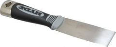 Hyde Tools - 1-1/2" Wide Chisel Edge Blade Stainless Steel Putty Knife - Flexible, Cushioned Grip Polypropylene Handle, 8" OAL - Exact Tooling