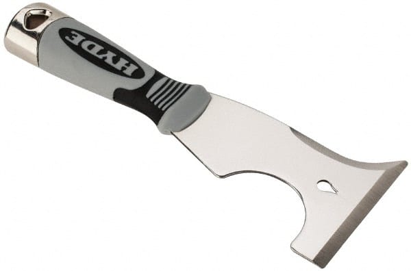 Hyde Tools - 3" Wide Stainless Steel Putty Knife - Stiff, Cushioned Grip Polypropylene Handle, 8" OAL - Exact Tooling