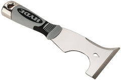 Hyde Tools - 3" Wide Stainless Steel Putty Knife - Stiff, Cushioned Grip Polypropylene Handle, 8" OAL - Exact Tooling