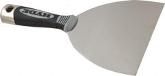 Hyde Tools - 6" Wide Stainless Steel Putty Knife - Flexible, Cushioned Grip / Hammerhead Polypropylene Handle, 8" OAL - Exact Tooling