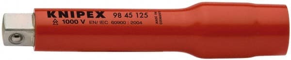 Knipex - 1/2" Drive Insulated Socket Extension - 5" OAL, Chrome Vanadium Finish - Exact Tooling