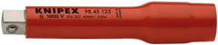 Knipex - 1/2" Drive Insulated Socket Extension - 5" OAL, Chrome Vanadium Finish - Exact Tooling