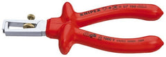 Knipex - 7 AWG to 13/64" Capacity Insulated Wire Stripper - 6-1/4" OAL, 1000 Volt Insulated Handle - Exact Tooling