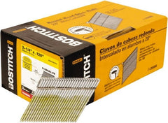 Stanley Bostitch - 11 Gauge 0.12" Shank Diam 3-1/4" Long Framing Nails for Power Nailers - Steel, Galvanized Finish, Screw Shank, Angled Stick Wire Collation, Round Head, Diamond Point - Exact Tooling