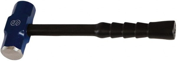 NUPLA - 6 Lb Head, 15-7/8" Long Sledge Hammer - Steel Head, 1-3/4" Face Diam, 5-7/8" Long Head, Fiberglass Handle - Exact Tooling