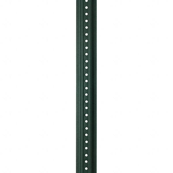 Nucor - 8' High, Powder Coated Traffic Sign Post - Steel, 3/8" Hole Diam, Green - Exact Tooling