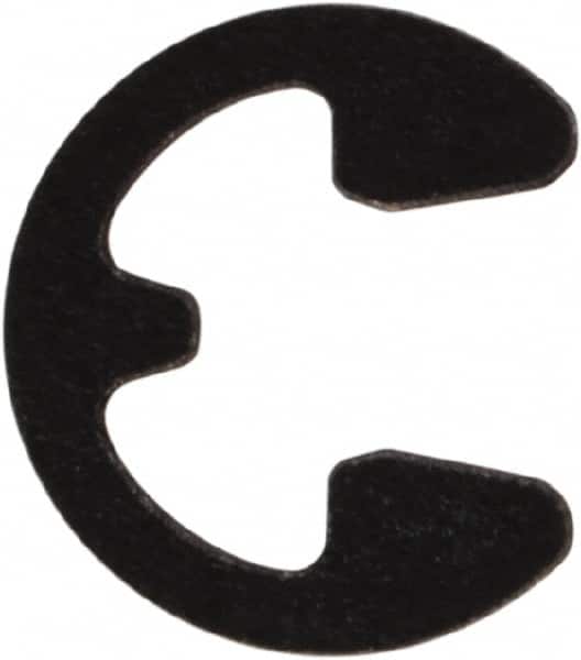 Rotor Clip - 0.074" Groove Diam, 3/32" Shaft Diam, Phosphate Steel, E Style External Retaining Rings - 0.02" Groove Width, 0.01" Groove Depth, 0.015" Ring Thickness, Grade 1060-1090 - Exact Tooling