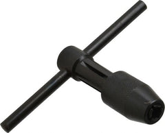 Cle-Line - 7/32 to 1/2" Tap Capacity, T Handle Tap Wrench - 3-5/8" Overall Length - Exact Tooling