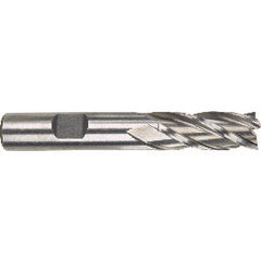 1-1/4 Dia. x 3-7/8 Overall Length 6-Flute Square End High Speed Steel SE End Mill-Round Shank-Non-Center Cut-Uncoated - Exact Tooling