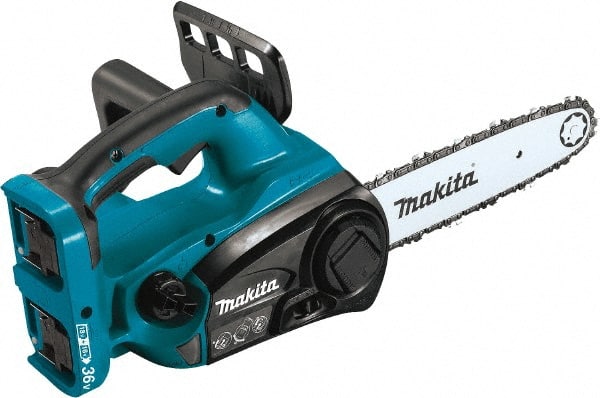 Makita - 36 Volt, 1650 Ft/min, Battery Powered Chainsaw - 12" Guide Bar Length, 3/8" Chain Pitch - Exact Tooling