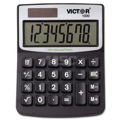 Victor - Calculators; Type: Desktop Calculator ; Type of Power: Battery; Solar ; Display Type: 8-Digit LCD ; Color: Black ; Display Size: 18mm ; Width (Decimal Inch): 3.3000 - Exact Tooling