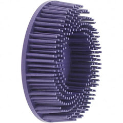 Value Collection - 3" 36 Grit Ceramic Straight Disc Brush - Very Coarse Grade, Type R Quick Change Connector, 3/4" Trim Length, 0.37" Arbor Hole - Exact Tooling