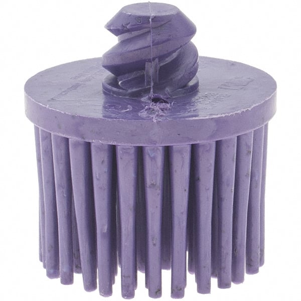 Value Collection - 1" 36 Grit Ceramic Straight Disc Brush - Very Coarse Grade, Type R Quick Change Connector, 3/4" Trim Length, 0.37" Arbor Hole - Exact Tooling