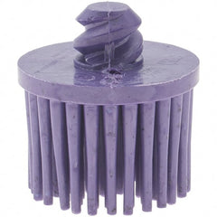 Value Collection - 1" 36 Grit Ceramic Straight Disc Brush - Very Coarse Grade, Type R Quick Change Connector, 3/4" Trim Length, 0.37" Arbor Hole - Exact Tooling