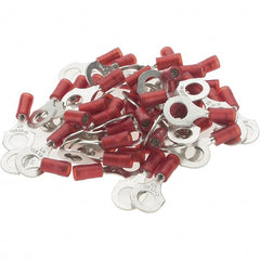 Value Collection - 22-16 AWG Partially Insulated Crimp Connection D Shaped Ring Terminal - 1/4" Stud, Tin Plated Copper Contact - Exact Tooling