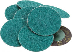 Value Collection - 2" Disc Diam, 50 Grit, Aluminum Oxide Quick Change Disc - Type R Attaching System, Coated, Green, Coarse Grade, 25,000 RPM, 264F Series - Exact Tooling