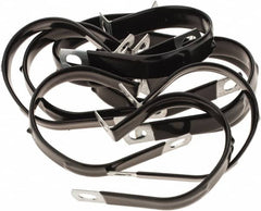 Value Collection - 2-1/2" Bundle Diam, 3/8" Hole, Steel Clamp - 3/4" Wide, Black - Exact Tooling