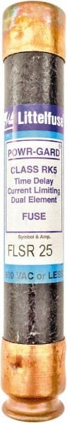 Value Collection - 300 VDC, 600 VAC, 25 Amp, Time Delay General Purpose Fuse - 200 kA Rating - Exact Tooling