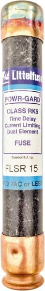 Value Collection - 300 VDC, 600 VAC, 15 Amp, Time Delay General Purpose Fuse - 200 kA Rating - Exact Tooling
