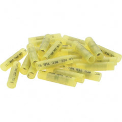 Value Collection - 12 to 10 AWG Compatible, Nylon Fully Insulated, Crimp-On Butt Splice Terminal - 2 Wire Entries, Copper Contacts, Tin Contact Plating, Yellow - Exact Tooling