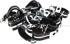 Value Collection - 3/4" Bundle Diam, 1/4" Hole, Steel Clamp - 1/2" Wide, Black - Exact Tooling