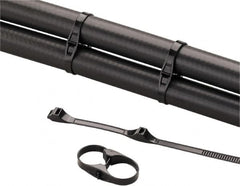 Value Collection - 11" Long Black Nylon Standard Cable Tie - 100 Lb Tensile Strength, 1/2" Thick - Exact Tooling