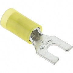 Value Collection - #8 Stud, 12 to 10 AWG Compatible, Partially Insulated, Crimp Connection, Locking Fork Terminal - Exact Tooling