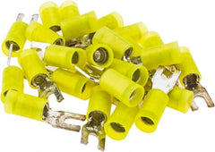 Value Collection - #6 Stud, 12 to 10 AWG Compatible, Partially Insulated, Crimp Connection, Locking Fork Terminal - Exact Tooling