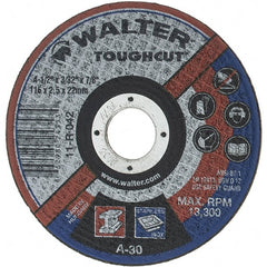 Value Collection - 4-1/2" 30 Grit Aluminum Oxide Cutoff Wheel - 3/32" Thick, 7/8" Arbor, 13,300 Max RPM - Exact Tooling
