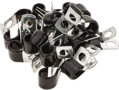 Value Collection - 1/2" Bundle Diam, 3/8" Hole, Steel Clamp - 3/4" Wide, Black - Exact Tooling