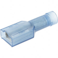 Value Collection - 16 to 14 AWG, Nylon, Fully Insulated, Female Wire Disconnect - 1/4" Wide Tab, Blue, CSA Certified, UL Listed - Exact Tooling