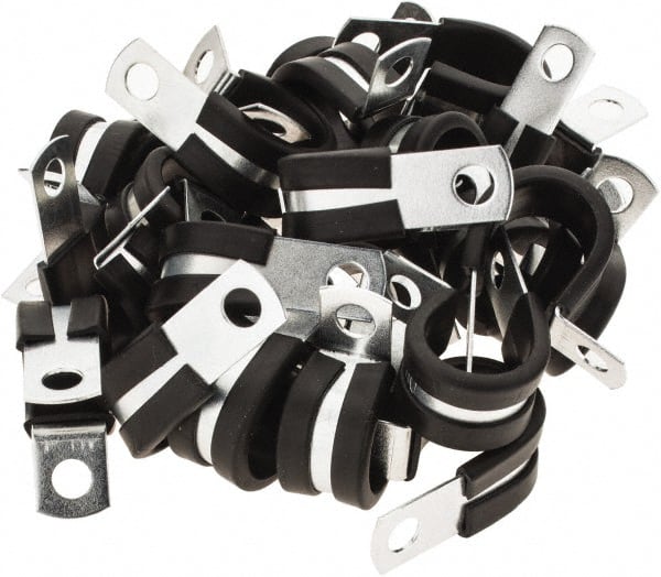 Value Collection - 5/8" Bundle Diam, 1/2" Hole, Steel Clamp - 1/2" Wide, Black - Exact Tooling