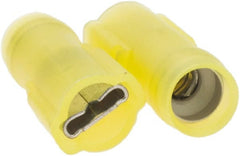 Value Collection - 12 to 10 AWG, Nylon, Fully Insulated, Female Wire Disconnect - 1/4" Wide Tab, Yellow - Exact Tooling