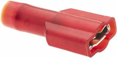 Value Collection - 22 to 18 AWG, Nylon, Fully Insulated, Female Wire Disconnect - 1/4" Wide Tab, Red - Exact Tooling