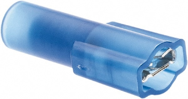 Value Collection - 16 to 14 AWG, Nylon, Fully Insulated, Female Wire Disconnect - 3/16" Wide Tab, Blue, CSA Certified, UL Listed - Exact Tooling