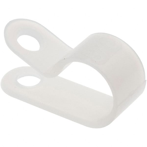 Value Collection - 3/8" Bundle Diam, 0.167" Hole, Nylon Clamp - White - Exact Tooling