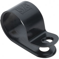 Value Collection - 5/8" Bundle Diam, #10 Hole, Nylon Clamp - Black - Exact Tooling