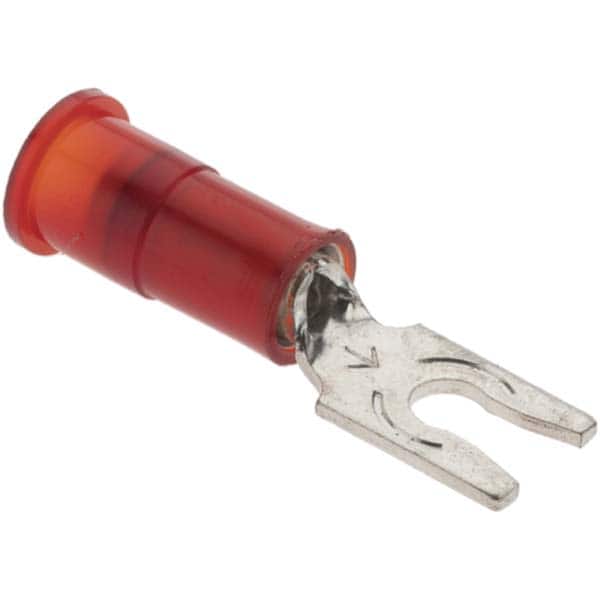 Value Collection - #4 Stud, 22 to 18 AWG Compatible, Partially Insulated, Crimp Connection, Locking Fork Terminal - Exact Tooling