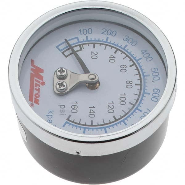 Value Collection - 2" Dial, 1/4 Thread, 0-160 Scale Range, Pressure Gauge - Back Connection Mount - Exact Tooling