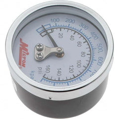 Value Collection - 2" Dial, 1/4 Thread, 0-160 Scale Range, Pressure Gauge - Back Connection Mount - Exact Tooling