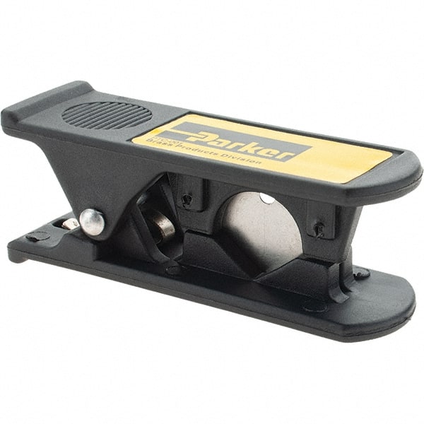 Parker - 1/8" to 1/2" Pipe Capacity, Tube & Pipe Cutter - Cuts Nylon, Polyurethane, Polyethylene & Most Other Plastic Tubing, 3-1/16" OAL - Exact Tooling