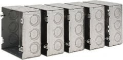 Value Collection - (17) 1/2 & 3/4" Knockouts, Steel Square Junction Box - 4-11/16" Overall Height x 4-11/16" Overall Width x 2-1/8" Overall Depth - Exact Tooling