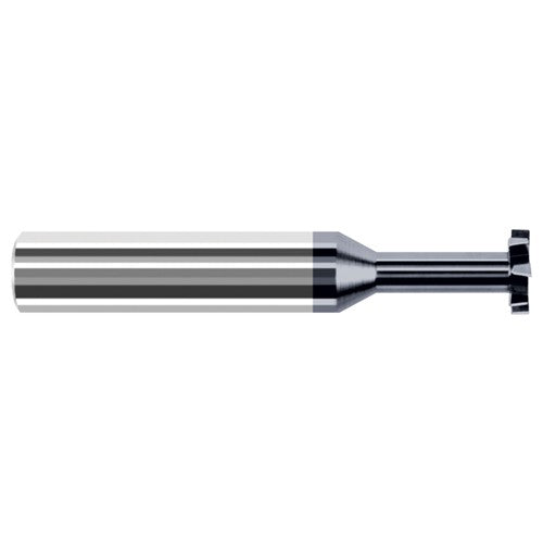Staggered Tooth - 0.5000″ (1/2″) Cutter Diameter × 0.0100″ Radius × 0.2500″ (1/4″) Width × 0.7500″ (3/4″) Neck Length Carbide Corner Radius Stagger Keyseat Cutter, 8 Flutes, AlTiN Coated