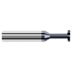 Staggered Tooth - 0.1870″ (3/16″) Cutter Diameter × 0.0050″ Radius × 0.0620″ (1/16″) Width × 0.2810″ (9/32″) Neck Length Carbide Corner Radius Stagger Keyseat Cutter, 6 Flutes, AlTiN Coated - Exact Tooling