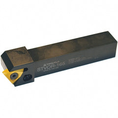 Tool-Flo - External Thread, Right Hand Cut, 1-1/2" Shank Width x 1-1/2" Shank Height Indexable Threading Toolholder - 7" OAL, T.MC 66 Insert Compatibility, STVO Toolholder, Series On-Edge - Exact Tooling