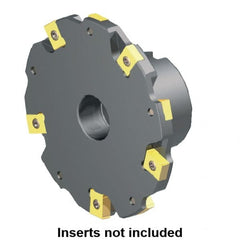 Kennametal - Shell Mount Connection, 0.3937" Cutting Width, 1.0236" Depth of Cut, 125mm Cutter Diam, 1.5748" Hole Diam, 6 Tooth Indexable Slotting Cutter - 90° LN Toolholder, LNE 1245... Insert - Exact Tooling