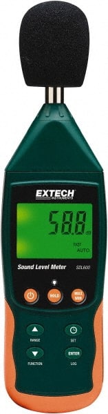 Extech - A and C Frequency Weight, LCD Display Datalogging Sound Meter - 30 to 130 Decibels - Exact Tooling